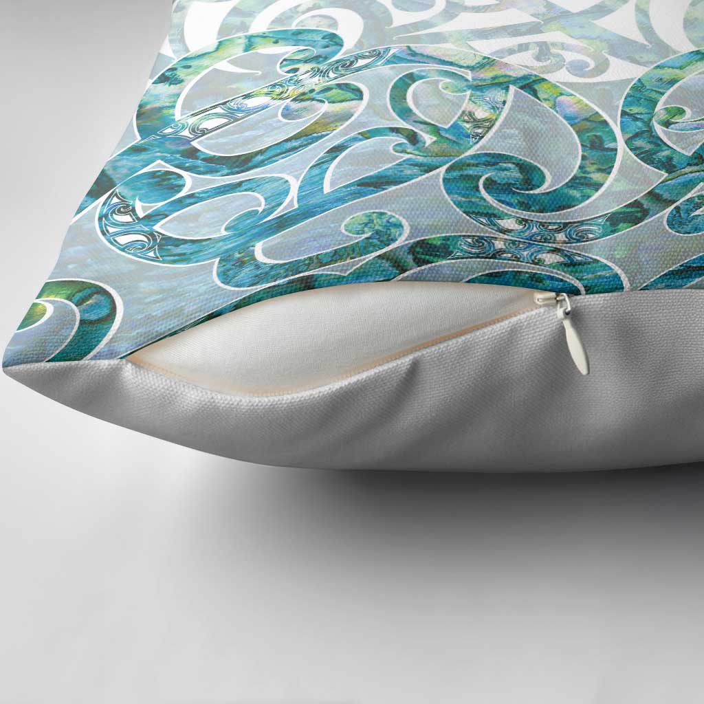 Paua Shell Maori Pillow Cover Koru Kowhaiwhai - Polynesian Pride