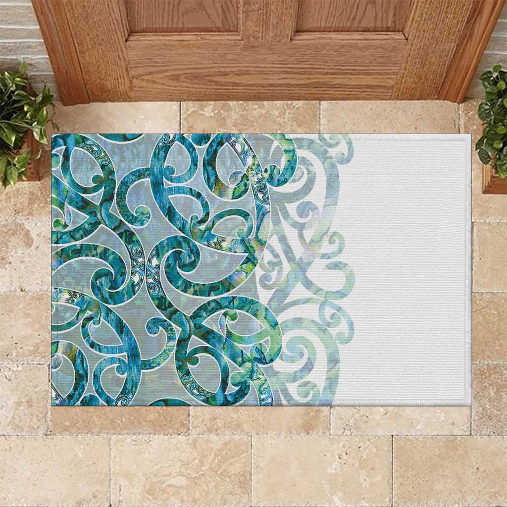 Paua Shell Maori Rubber Doormat Koru Kowhaiwhai - Polynesian Pride