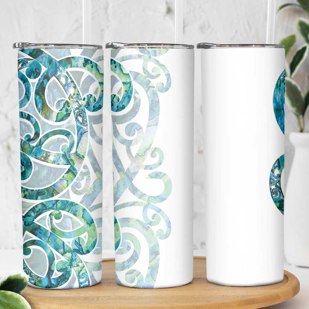 Paua Shell Maori Skinny Tumbler Koru Kowhaiwhai - Polynesian Pride
