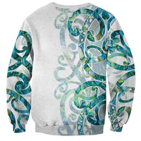 Paua Shell Maori Sweatshirt Koru Kowhaiwhai - Polynesian Pride