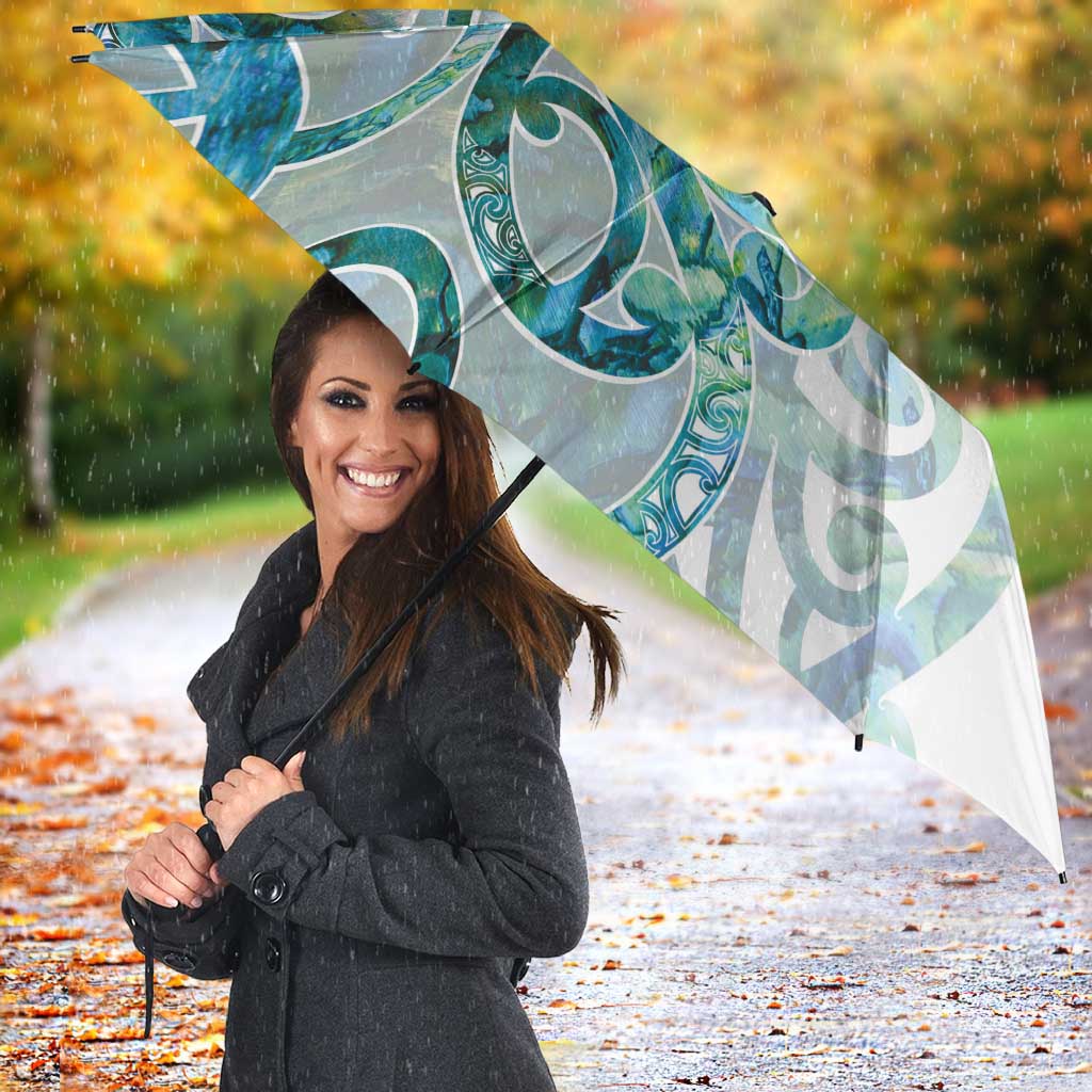 Paua Shell Maori Umbrella Koru Kowhaiwhai - Polynesian Pride