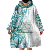 Paua Shell Maori Wearable Blanket Hoodie Koru Kowhaiwhai - Polynesian Pride
