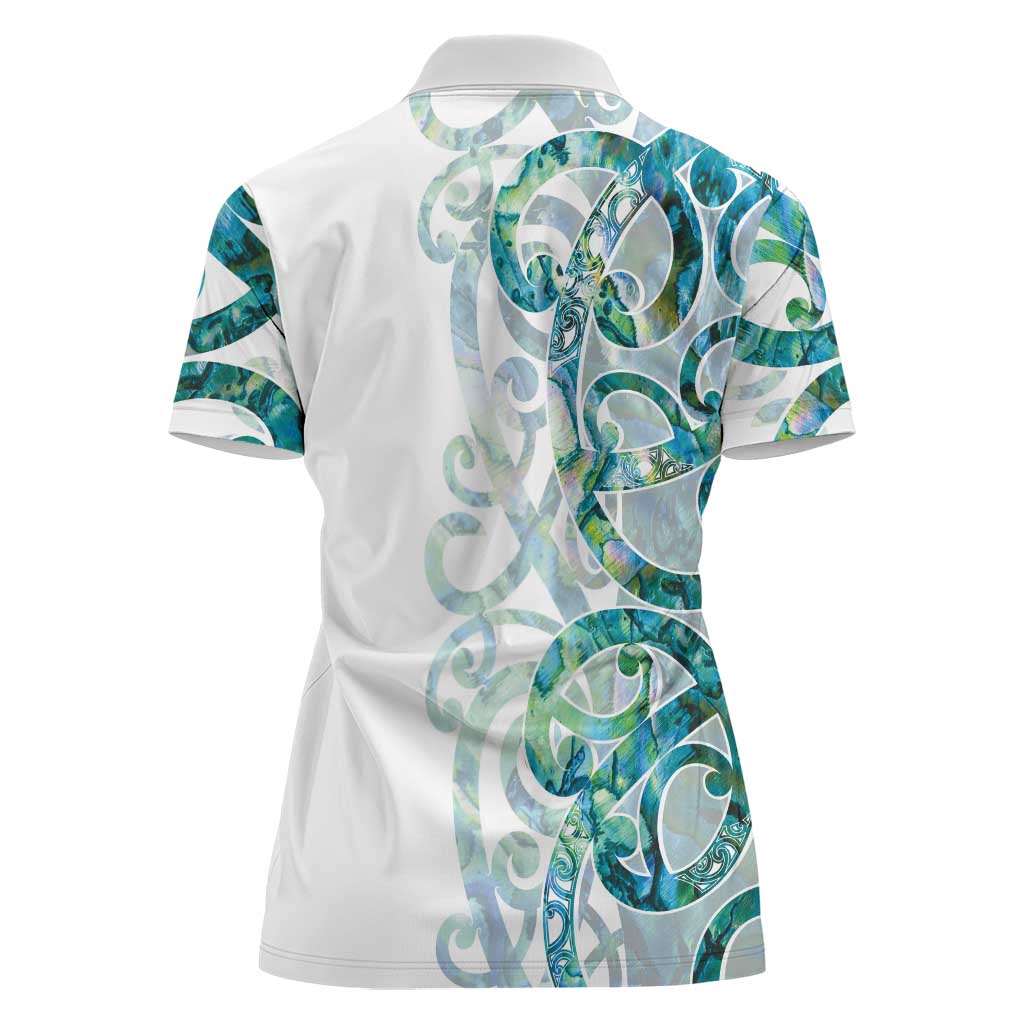 Paua Shell Maori Women Polo Shirt Koru Kowhaiwhai LT7 - Polynesian Pride