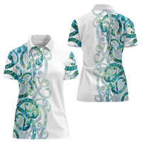 Paua Shell Maori Women Polo Shirt Koru Kowhaiwhai LT7 - Polynesian Pride