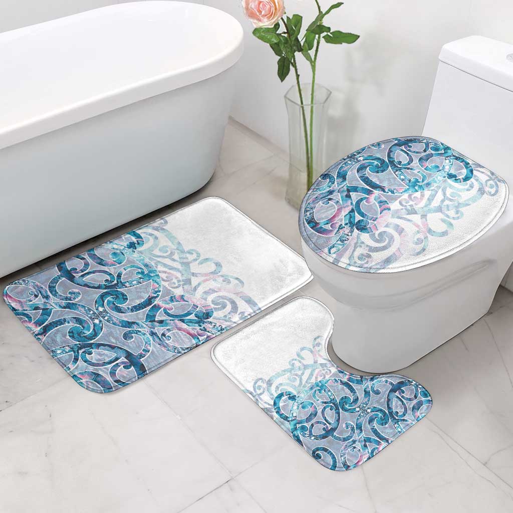 Turquoise Paua Shell Maori Bathroom Set Koru Kowhaiwhai - Polynesian Pride