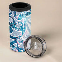 Turquoise Paua Shell Maori 4 in 1 Can Cooler Tumbler Koru Kowhaiwhai - Polynesian Pride