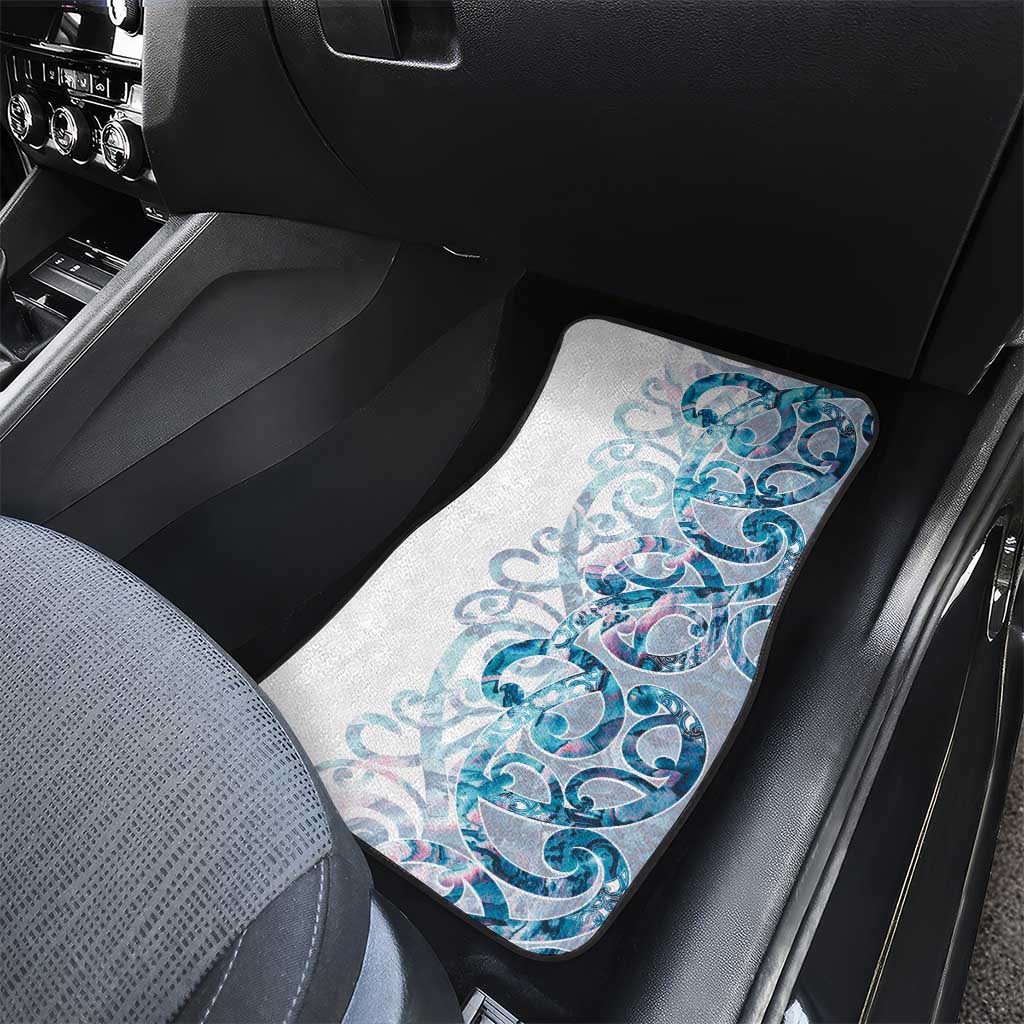 Turquoise Paua Shell Maori Car Mats Koru Kowhaiwhai - Polynesian Pride