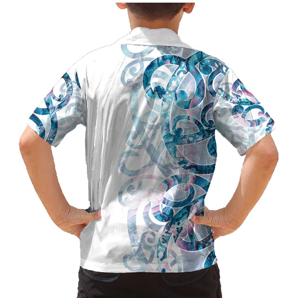 Turquoise Paua Shell Maori Family Matching Mermaid Dress and Hawaiian Shirt Koru Kowhaiwhai - Polynesian Pride
