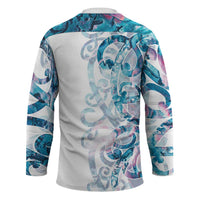 Turquoise Paua Shell Maori Hockey Jersey Koru Kowhaiwhai - Polynesian Pride
