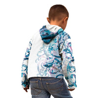 Turquoise Paua Shell Maori Kid Hoodie Koru Kowhaiwhai - Polynesian Pride