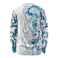 Turquoise Paua Shell Maori Long Sleeve Shirt Koru Kowhaiwhai - Polynesian Pride