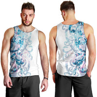 Turquoise Paua Shell Maori Men Tank Top Koru Kowhaiwhai - Polynesian Pride