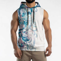 Turquoise Paua Shell Maori Sleeveless Hoodie Koru Kowhaiwhai LT7 - Polynesian Pride