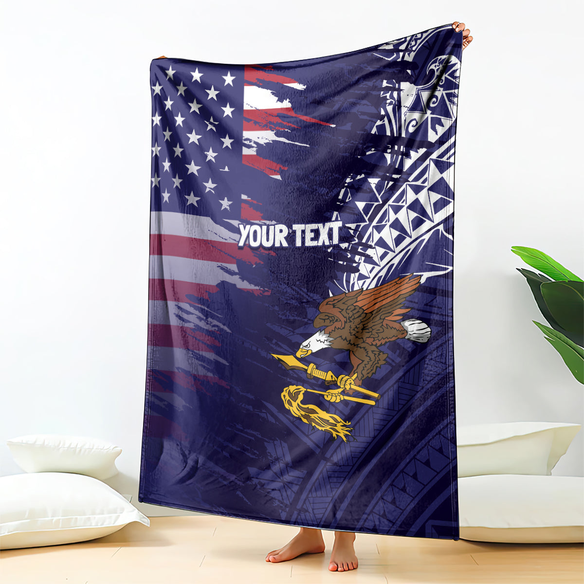 American Samoa Mix US Blanket Flag Day Grunge Style