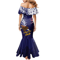 American Samoa Mix US Family Matching Mermaid Dress and Hawaiian Shirt Flag Day Grunge Style LT7 - Polynesian Pride