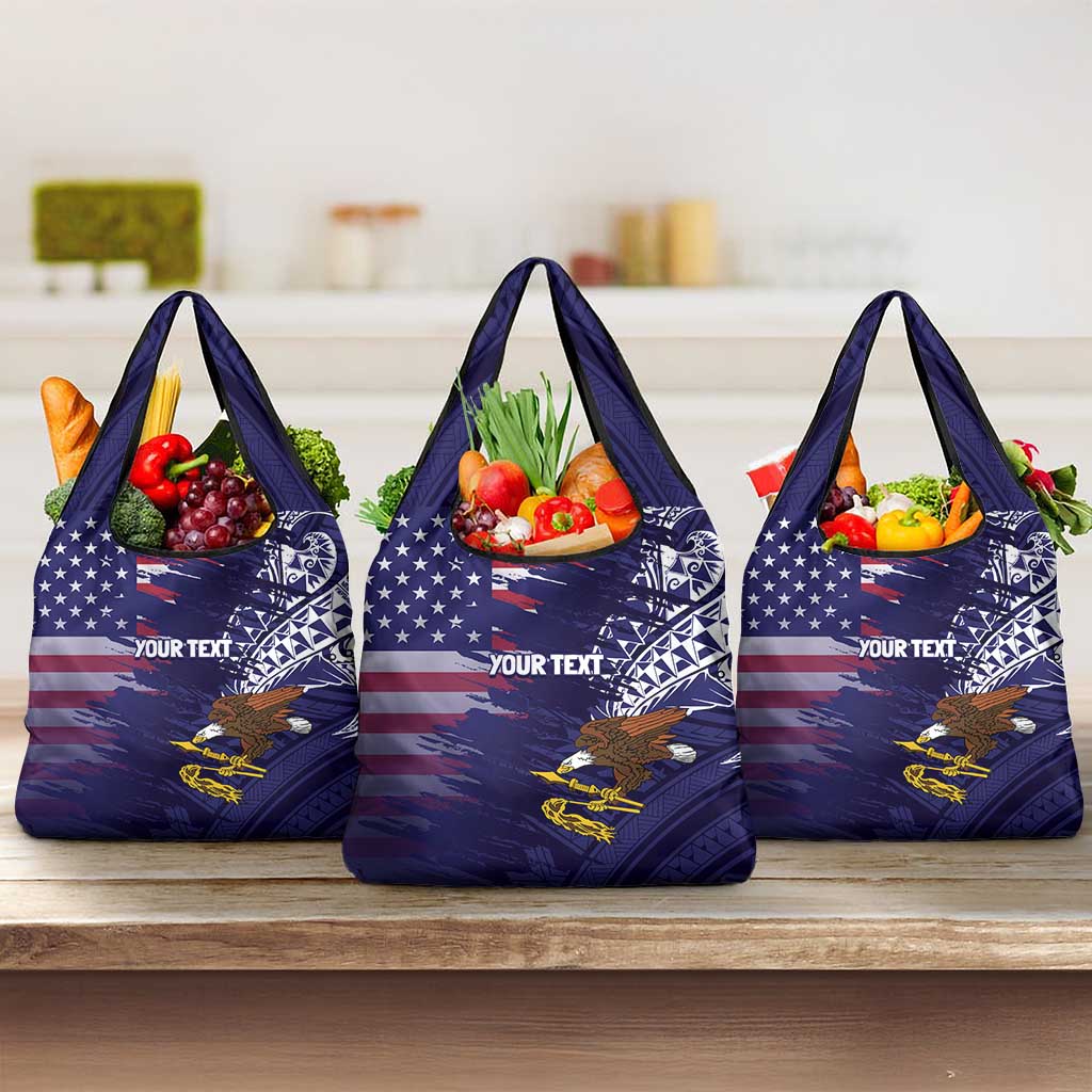 American Samoa Mix US Grocery Bag Flag Day Grunge Style