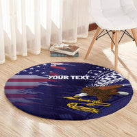 American Samoa Mix US Round Carpet Flag Day Grunge Style