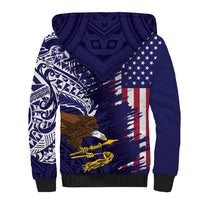 American Samoa Mix US Sherpa Hoodie Flag Day Grunge Style LT7 - Polynesian Pride