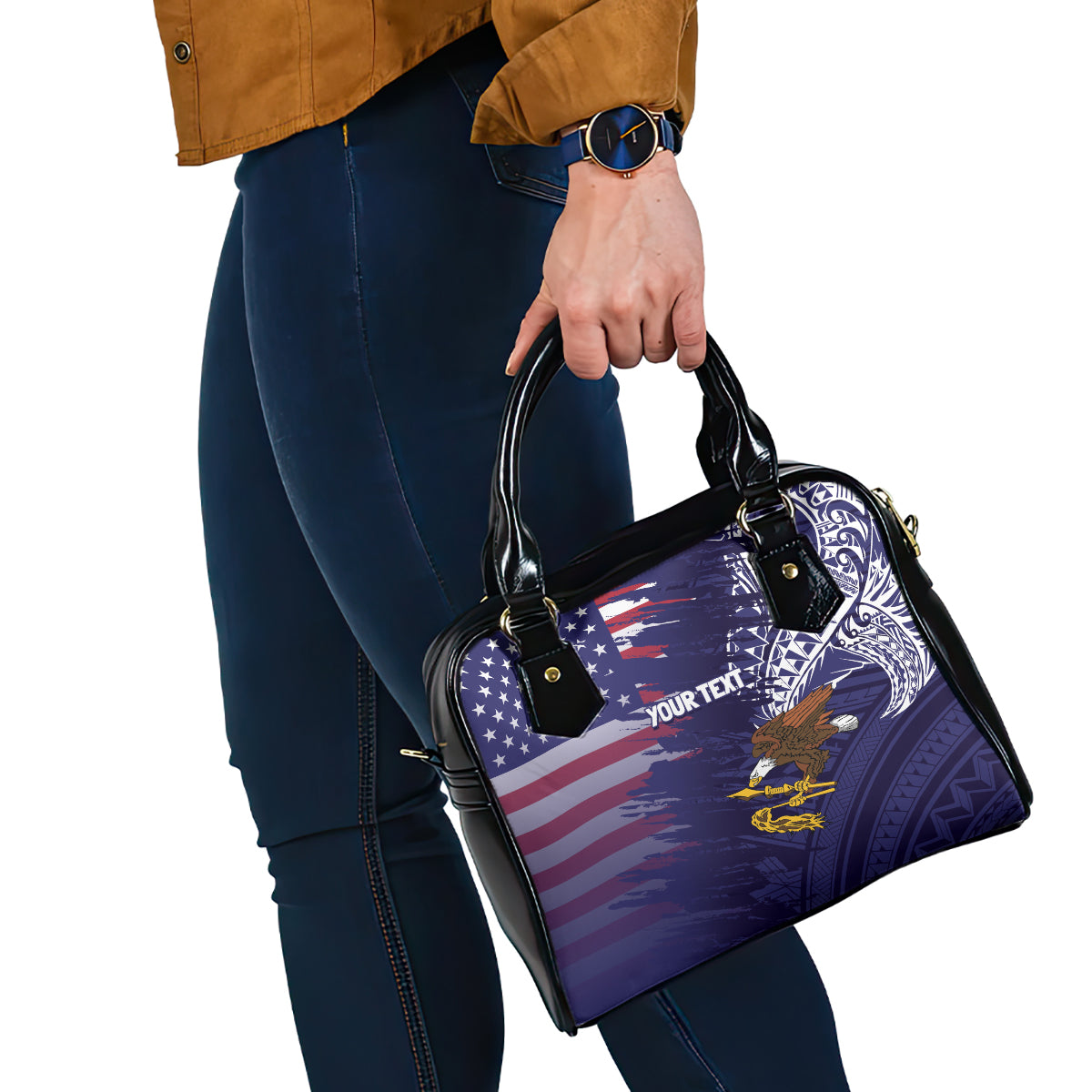 American Samoa Mix US Shoulder Handbag Flag Day Grunge Style