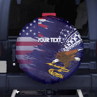 American Samoa Mix US Spare Tire Cover Flag Day Grunge Style