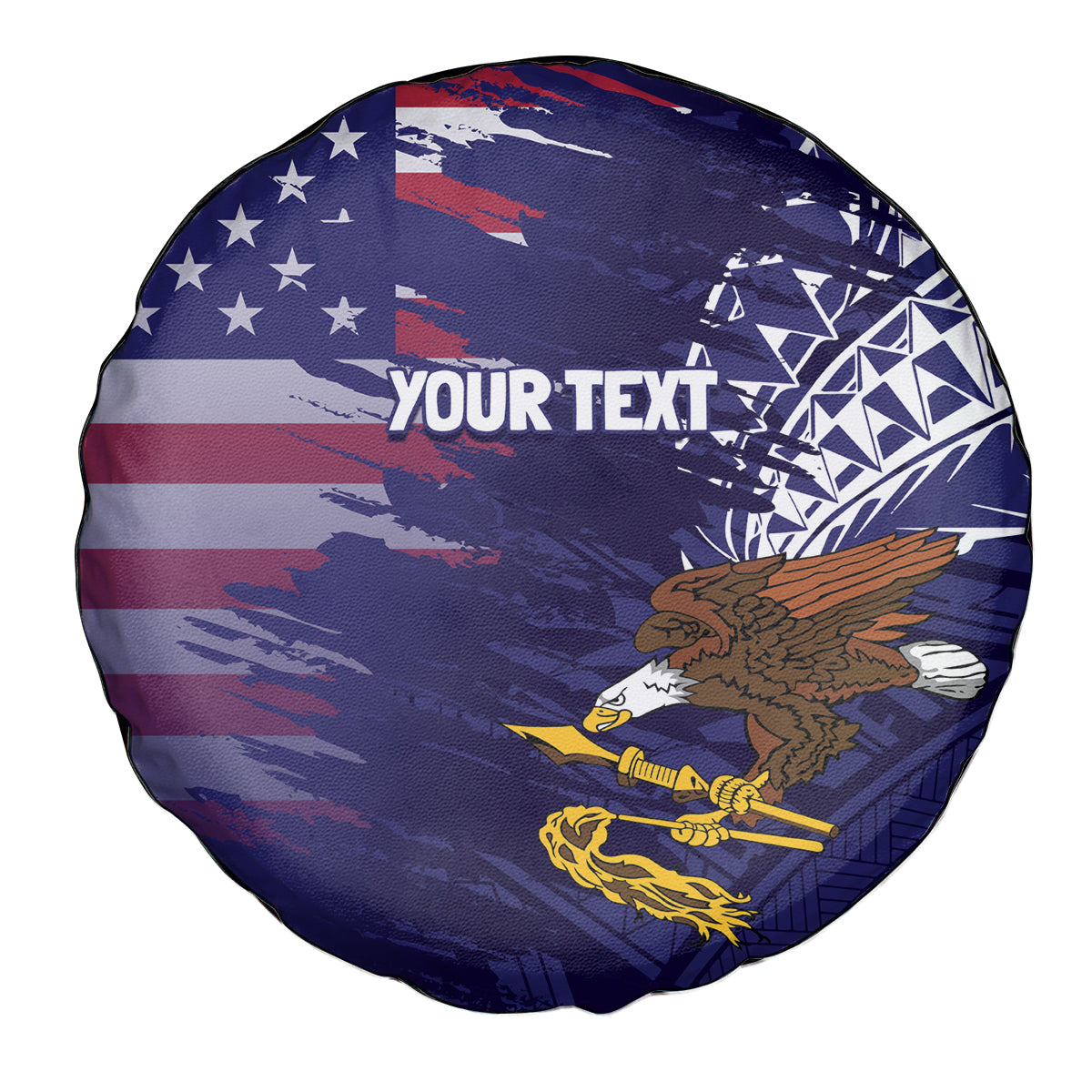 American Samoa Mix US Spare Tire Cover Flag Day Grunge Style