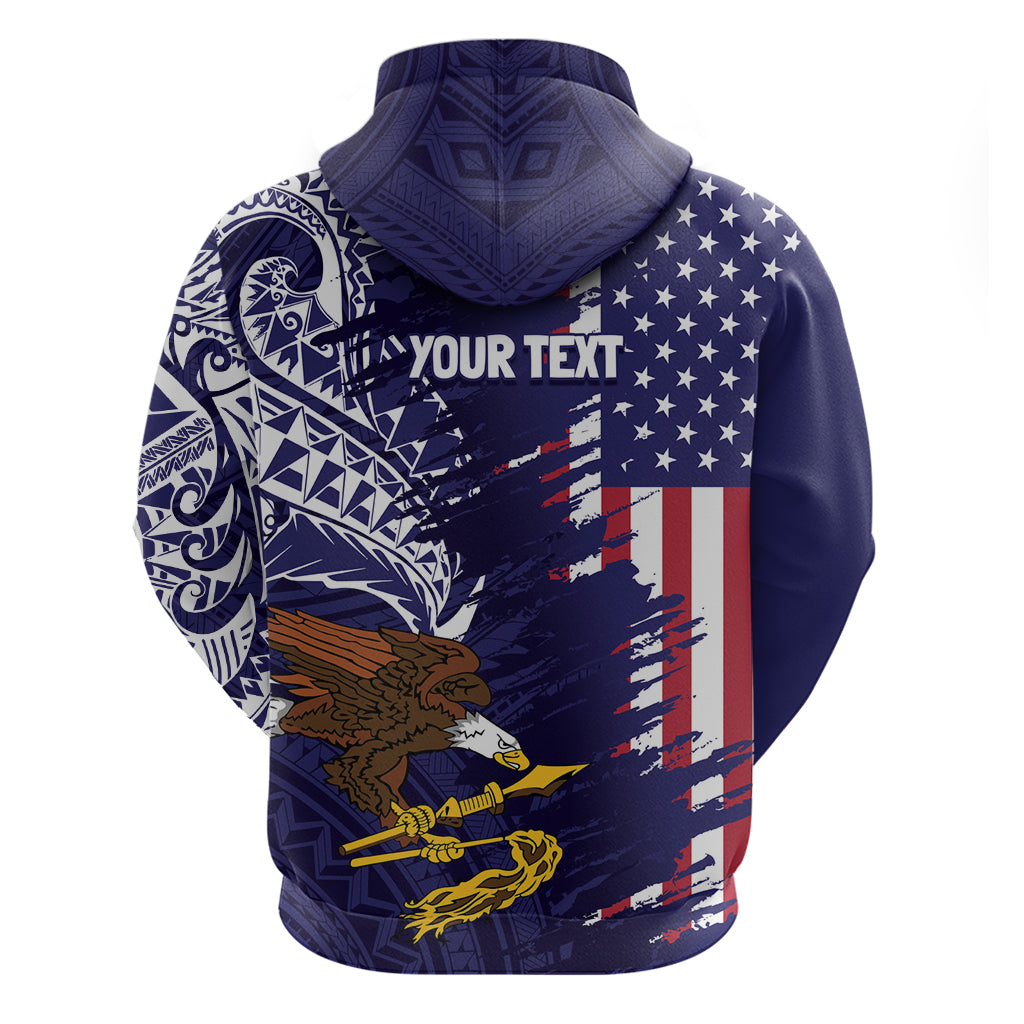American Samoa Mix US Zip Hoodie Flag Day Grunge Style LT7 - Polynesian Pride