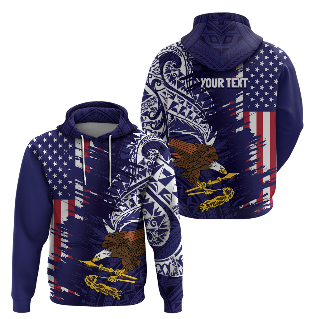 American Samoa Mix US Zip Hoodie Flag Day Grunge Style LT7 - Polynesian Pride
