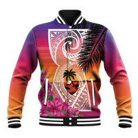 Guam Chamorro Baseball Jacket Artsy Latte Stone