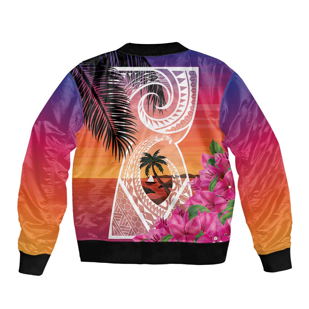 Guam Chamorro Bomber Jacket Artsy Latte Stone