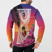 Guam Chamorro Button Sweatshirt Artsy Latte Stone