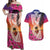 Guam Chamorro Couples Matching Off Shoulder Maxi Dress and Hawaiian Shirt Artsy Latte Stone