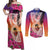 Guam Chamorro Couples Matching Off Shoulder Maxi Dress and Long Sleeve Button Shirt Artsy Latte Stone