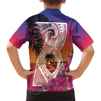 Guam Chamorro Family Matching Long Sleeve Bodycon Dress and Hawaiian Shirt Artsy Latte Stone