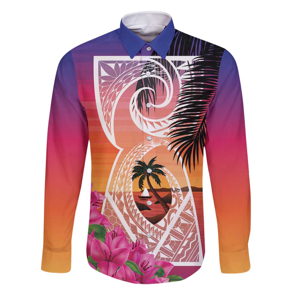 Guam Chamorro Family Matching Long Sleeve Bodycon Dress and Hawaiian Shirt Artsy Latte Stone