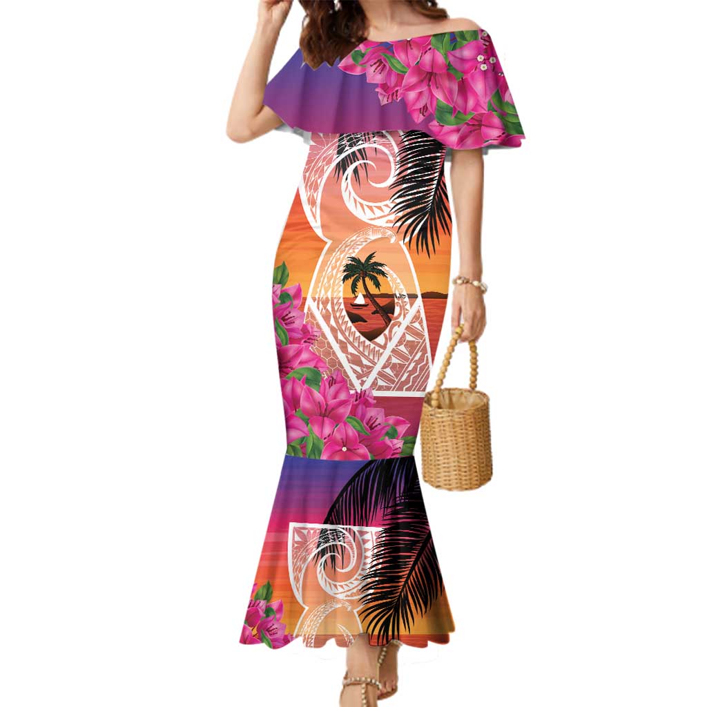 Guam Chamorro Family Matching Mermaid Dress and Hawaiian Shirt Artsy Latte Stone