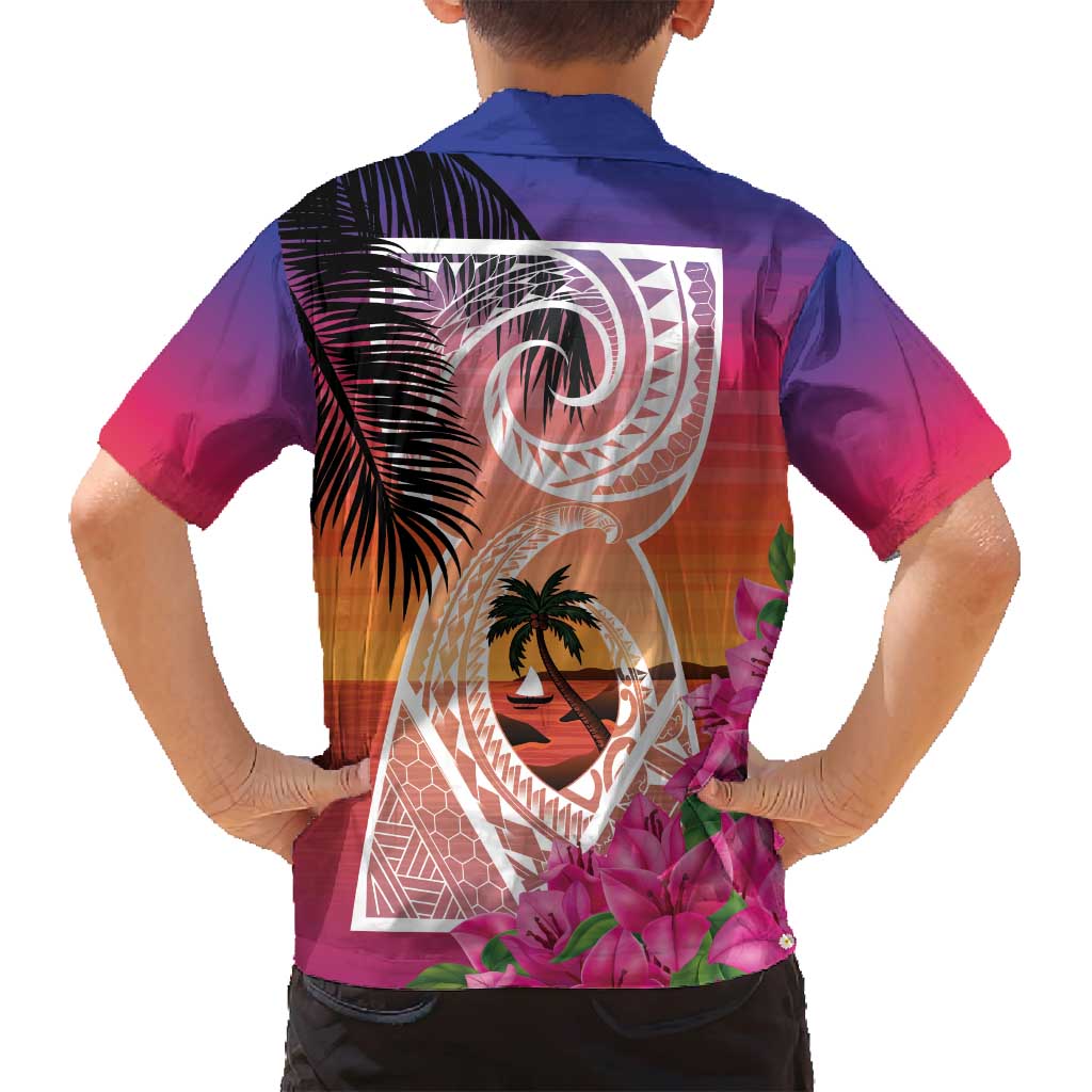 Guam Chamorro Family Matching Off Shoulder Maxi Dress and Hawaiian Shirt Artsy Latte Stone