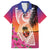 Guam Chamorro Family Matching Off Shoulder Short Dress and Hawaiian Shirt Artsy Latte Stone