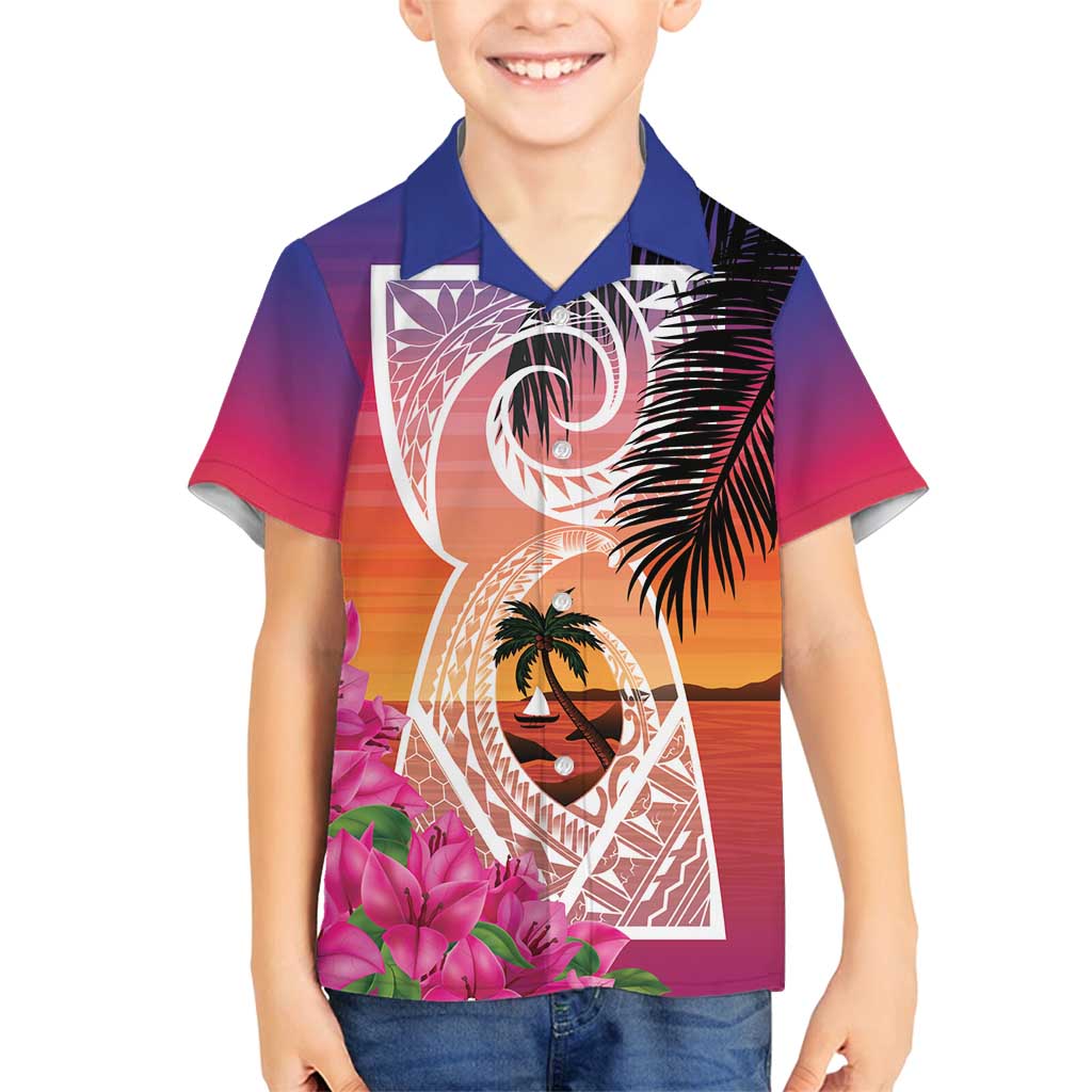 Guam Chamorro Family Matching Off Shoulder Short Dress and Hawaiian Shirt Artsy Latte Stone