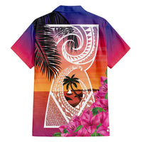 Guam Chamorro Family Matching Tank Maxi Dress and Hawaiian Shirt Artsy Latte Stone