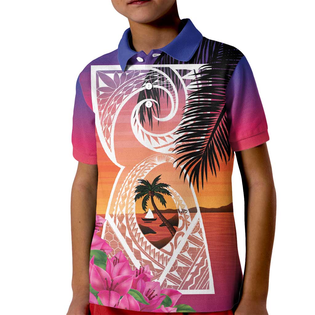 Guam Chamorro Kid Polo Shirt Artsy Latte Stone