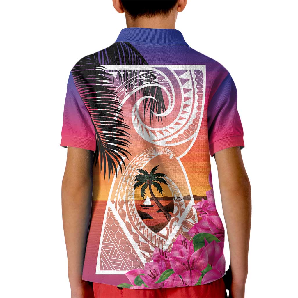 Guam Chamorro Kid Polo Shirt Artsy Latte Stone