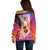 Guam Chamorro Off Shoulder Sweater Artsy Latte Stone