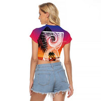 Guam Chamorro Raglan Cropped T Shirt Artsy Latte Stone