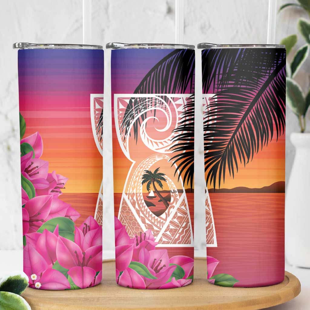 Guam Chamorro Skinny Tumbler Artsy Latte Stone