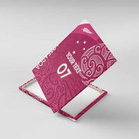 Personalised New Zealand Rugby Canvas Wall Art Aotearoa Champions - Pink Version