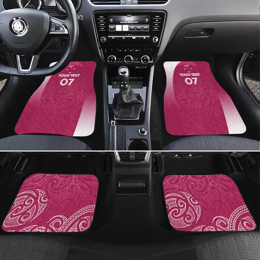 Personalised New Zealand Rugby Car Mats Aotearoa Champions - Pink Version