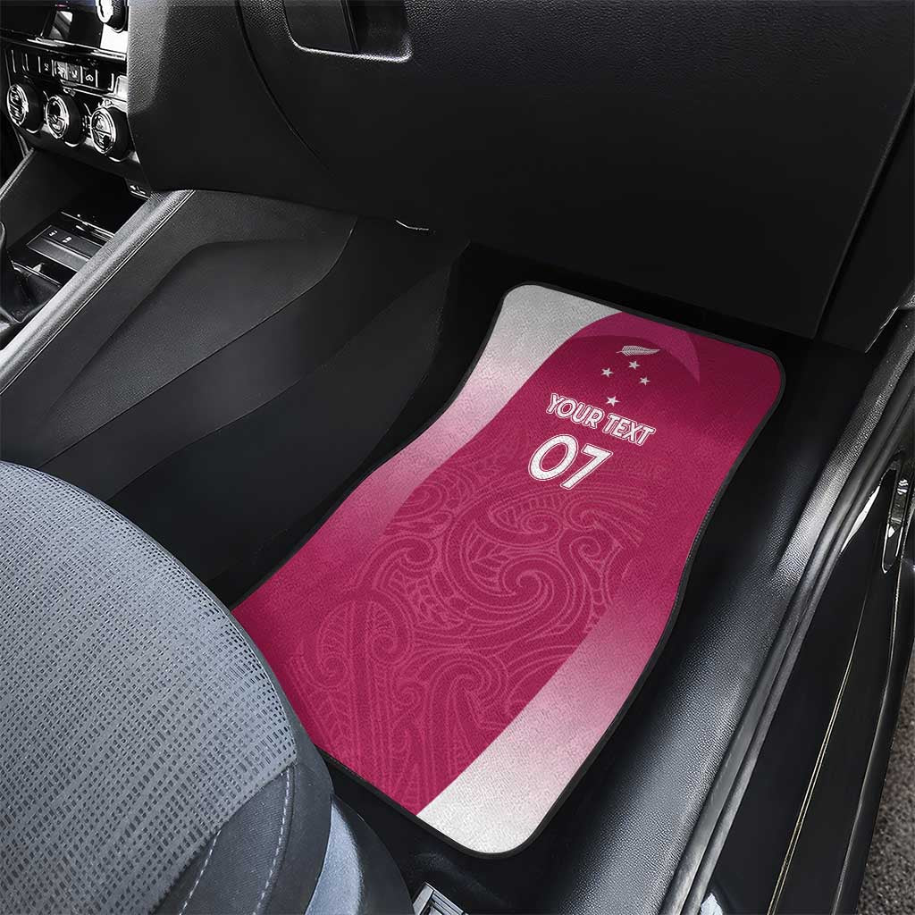 Personalised New Zealand Rugby Car Mats Aotearoa Champions - Pink Version