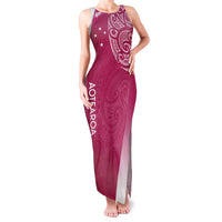 Personalised New Zealand Rugby Family Matching Tank Maxi Dress and Hawaiian Shirt Aotearoa Champions - Pink Version