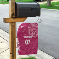 Personalised New Zealand Rugby Garden Flag Aotearoa Champions - Pink Version