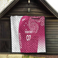 Personalised New Zealand Rugby Quilt Aotearoa Champions - Pink Version